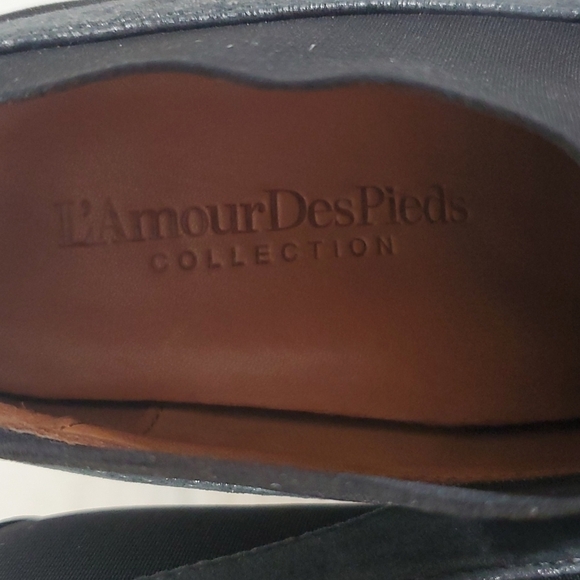 l'Amour Des Pieds Metallic Gray Leather Stiletto Ankle Booties Size 7.5 - Picture 10 of 13